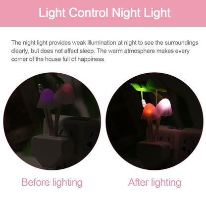 Color LED Mushroom Light, 3 Colors, with Sensor, Novelty, 220V