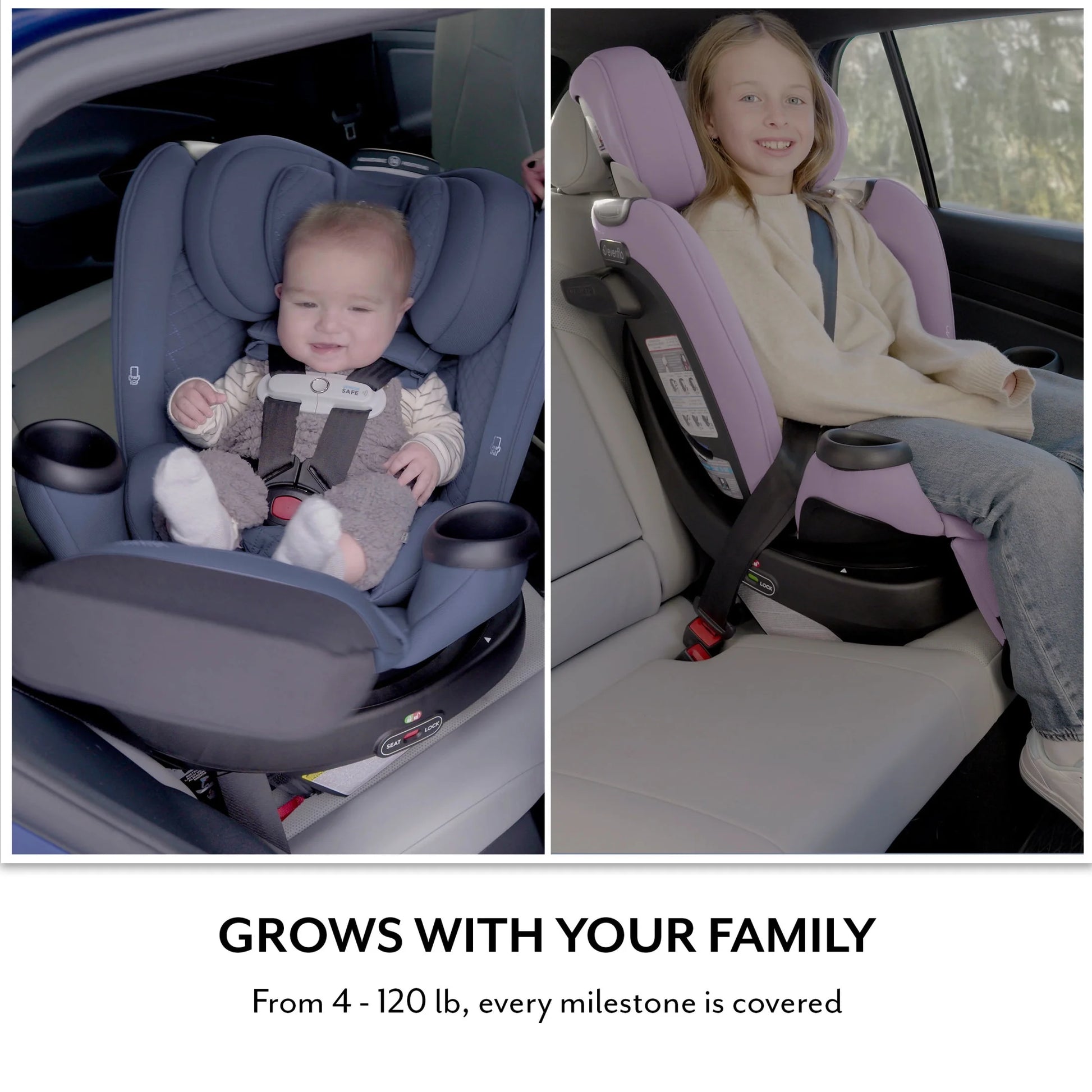 Revolve360 Extend All-In-One Rotating Car Seat with Green & Gentle Fabric, Flint