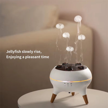 Portable Flame Vulcano Crack Jellyfish Humidifier Diffuser Dynamic Sound Pickup Wireless Remote Control Air Humidifier