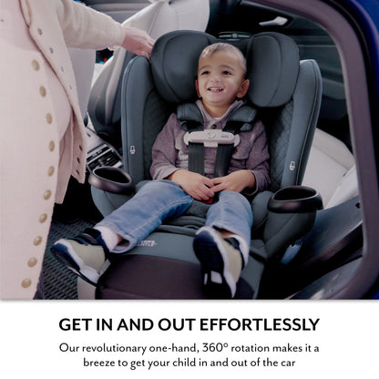Revolve360 Extend All-In-One Rotating Car Seat with Green & Gentle Fabric, Flint