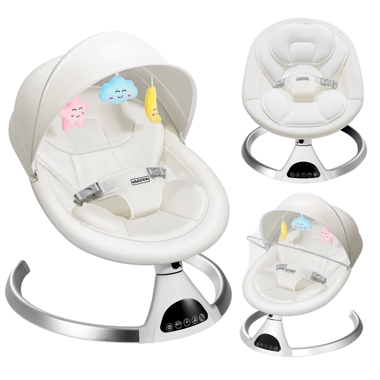 Electric Baby Swing for Infants , 5 Sway Speed, Remote Control, White
