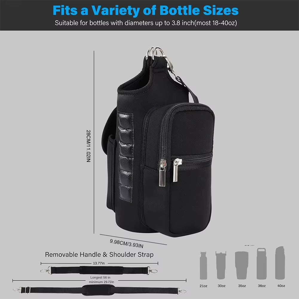 2025 Magnetic Water Bottle Pouch Crossbody Bag Gym-Specific Water Cup Holder Water Bottle Carrier Bag for Outdoor Fitness Sports