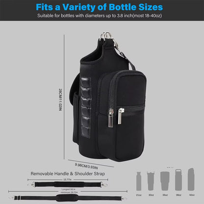 2025 Magnetic Water Bottle Pouch Crossbody Bag Gym-Specific Water Cup Holder Water Bottle Carrier Bag for Outdoor Fitness Sports