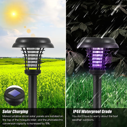 Solar Powered Electric Mosquito Killer Lamp LED Trap Lamp Fly Bug Insect Zapper