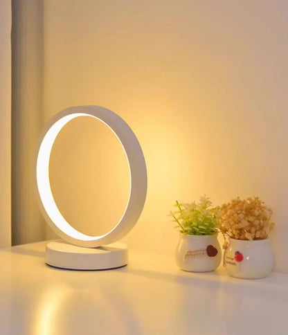 20CM LED Simple Circular Ring Table Lamp Bedroom Bedside Living Room Restaurant Hotel Decorative Lamp Dimmable round Night Light