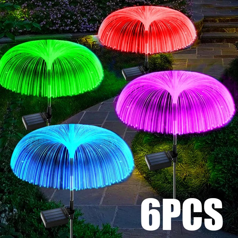 Solar LED Jellyfish Garden Lights Outdoor Waterproof Patio Flowers Decor Pathway Light for Christmas Party Yard Lawn Lamp