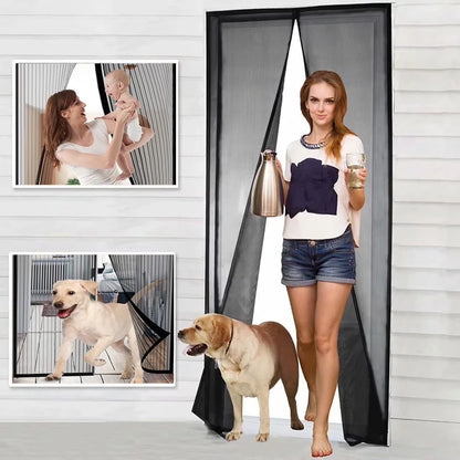 Magnetic Screen Door - the Original Self-Closing, Pet Friendly Walk through Door Screen Magnetic Closure (35 X 82 Inch) - Retractable Screen Door Mesh Keeps Bugs Out - Magnet Screen Door