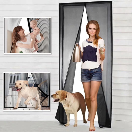 Magnetic Screen Door - the Original Self-Closing, Pet Friendly Walk through Door Screen Magnetic Closure (35 X 82 Inch) - Retractable Screen Door Mesh Keeps Bugs Out - Magnet Screen Door