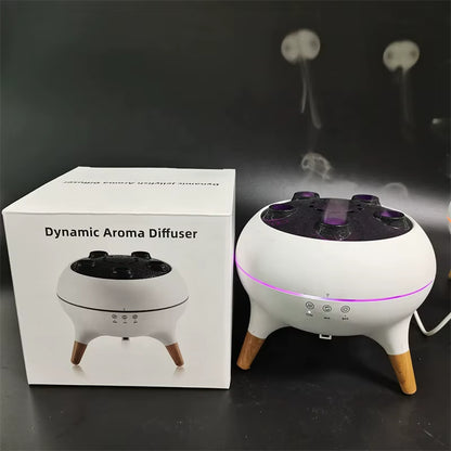Portable Flame Vulcano Crack Jellyfish Humidifier Diffuser Dynamic Sound Pickup Wireless Remote Control Air Humidifier