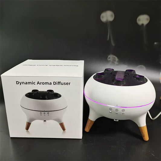 Portable Flame Vulcano Crack Jellyfish Humidifier Diffuser Dynamic Sound Pickup Wireless Remote Control Air Humidifier