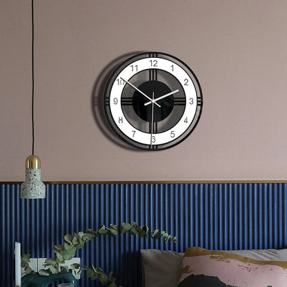 Nordic Glass Wall Clock Silent Modern Transparent Clocks Quartz Movement Wall Watches Modern Home Wall Decoration Accessories