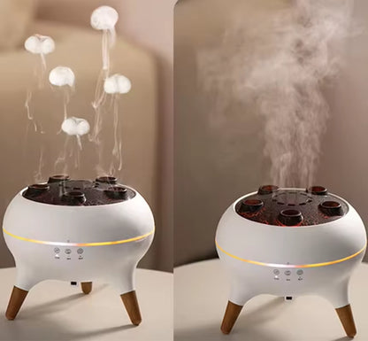Portable Flame Vulcano Crack Jellyfish Humidifier Diffuser Dynamic Sound Pickup Wireless Remote Control Air Humidifier