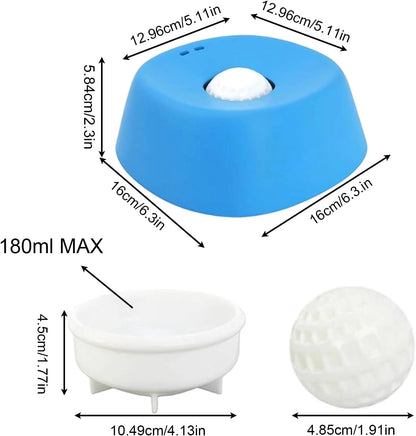Dog Lick Bowl,Slow Feeder Dog Bowls,Dog Liquid Lick Bowl, Slow Feeder Lick Treater for Dogs, Anti-Slip Entertained Ball-In Bone Broth Dog Licking Bowls, Anxiety-Relief Feeding Solution(Blue)