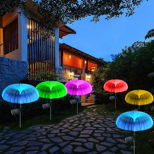 Solar LED Jellyfish Garden Lights Outdoor Waterproof Patio Flowers Decor Pathway Light for Christmas Party Yard Lawn Lamp