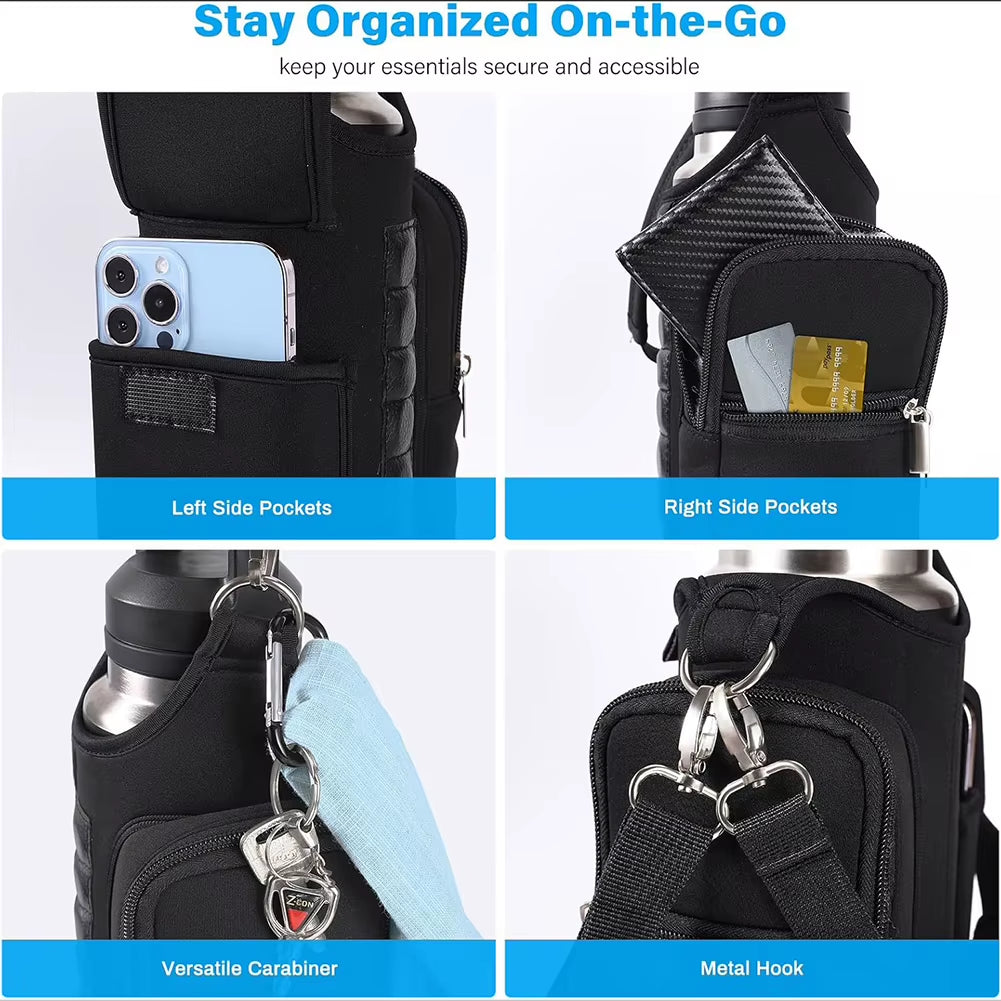 2025 Magnetic Water Bottle Pouch Crossbody Bag Gym-Specific Water Cup Holder Water Bottle Carrier Bag for Outdoor Fitness Sports