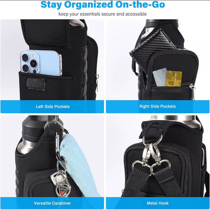 2025 Magnetic Water Bottle Pouch Crossbody Bag Gym-Specific Water Cup Holder Water Bottle Carrier Bag for Outdoor Fitness Sports