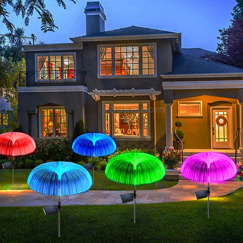 Solar LED Jellyfish Garden Lights Outdoor Waterproof Patio Flowers Decor Pathway Light for Christmas Party Yard Lawn Lamp