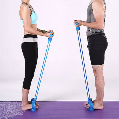 Fitness Resistance Bands-4 Tube Pedal Ankle Puller - Sit up Leg Stretch Rope Exercise Bands , Stretching Workout Fitness Bands
