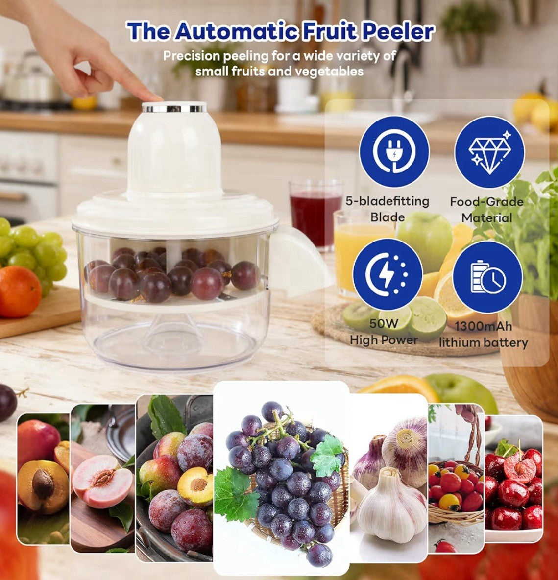 Automatic Grape Peeler Machine, Electric Garlic & Cherry Tomato Skin Remover