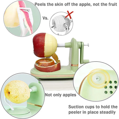 Multi-Function Apple Peeler Rotary Apple Pear Peeler Stainless Steel Apple Mango Potato Peeler with Suction Base JT185