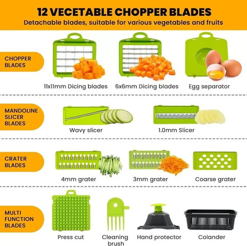 15-In-1 Fruit Vegetable Food Cutter Onion Dicer Vegetable Chopper Kitchen Slicer