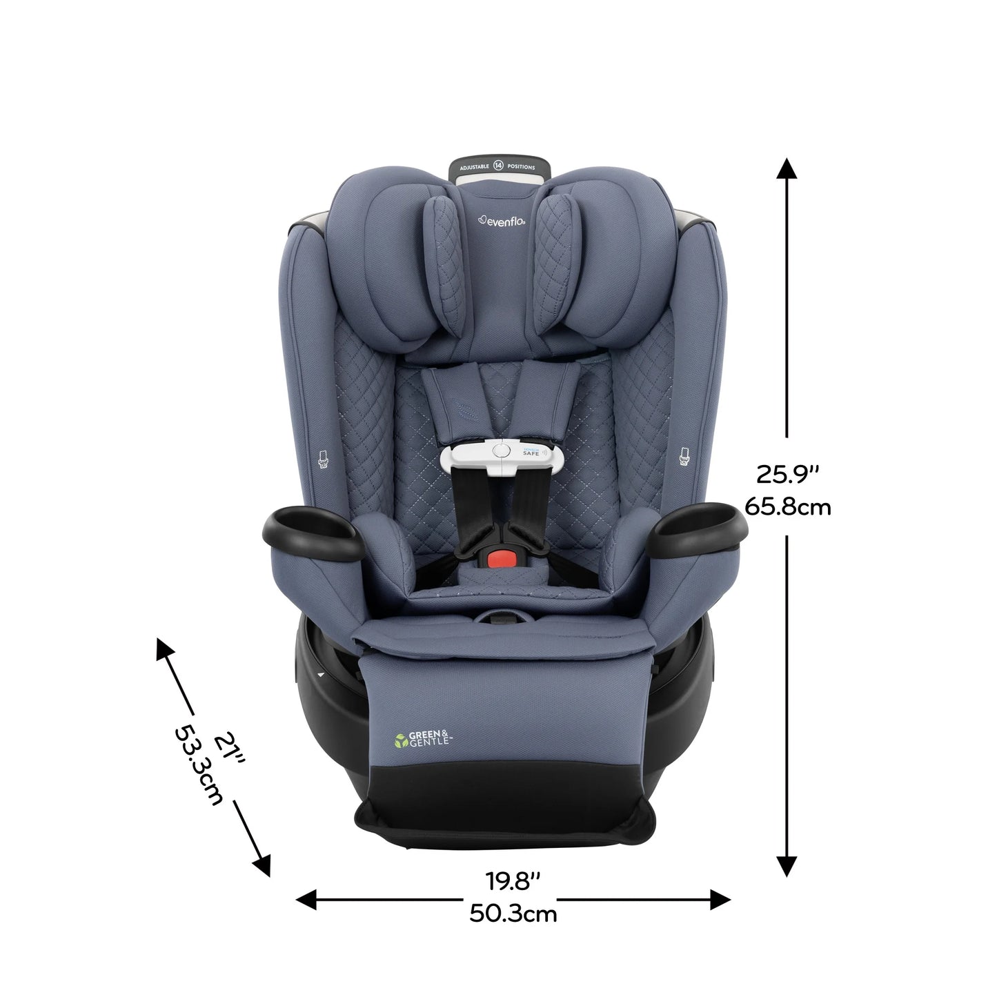 Revolve360 Extend All-In-One Rotating Car Seat with Green & Gentle Fabric, Flint