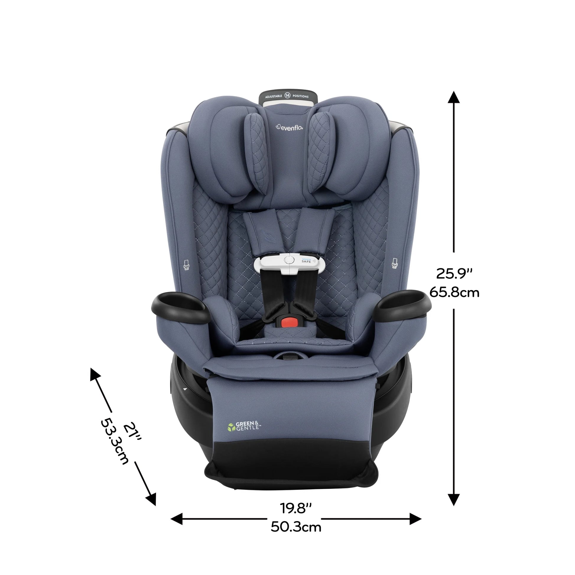 Revolve360 Extend All-In-One Rotating Car Seat with Green & Gentle Fabric, Flint