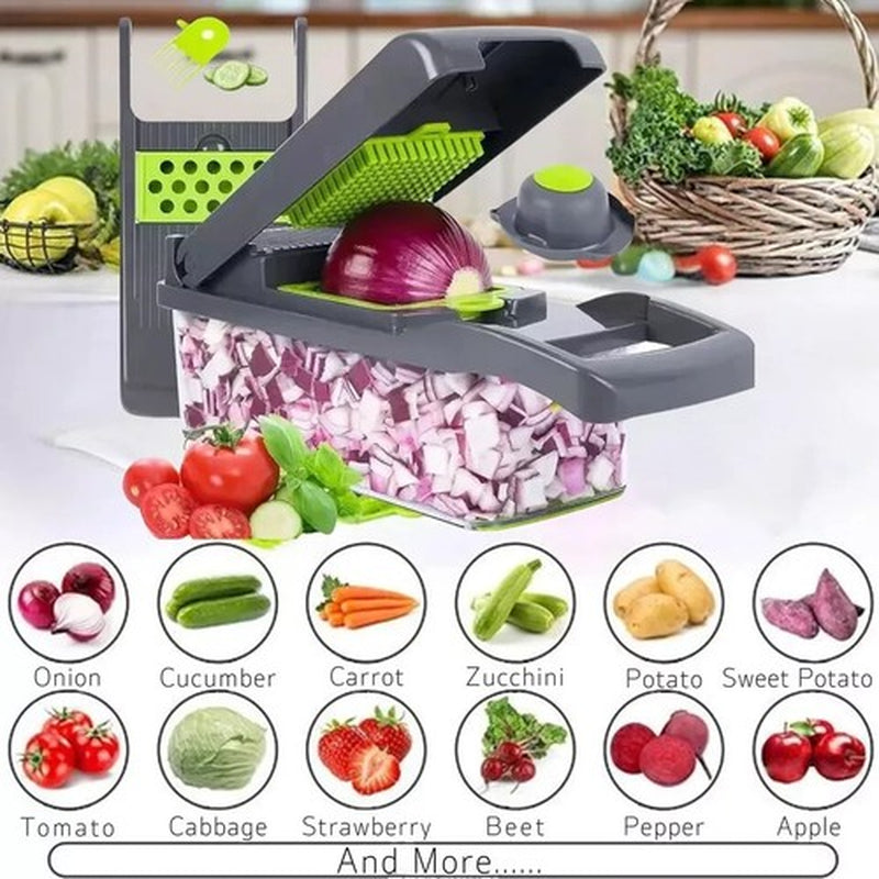 15-In-1 Fruit Vegetable Food Cutter Onion Dicer Vegetable Chopper Kitchen Slicer