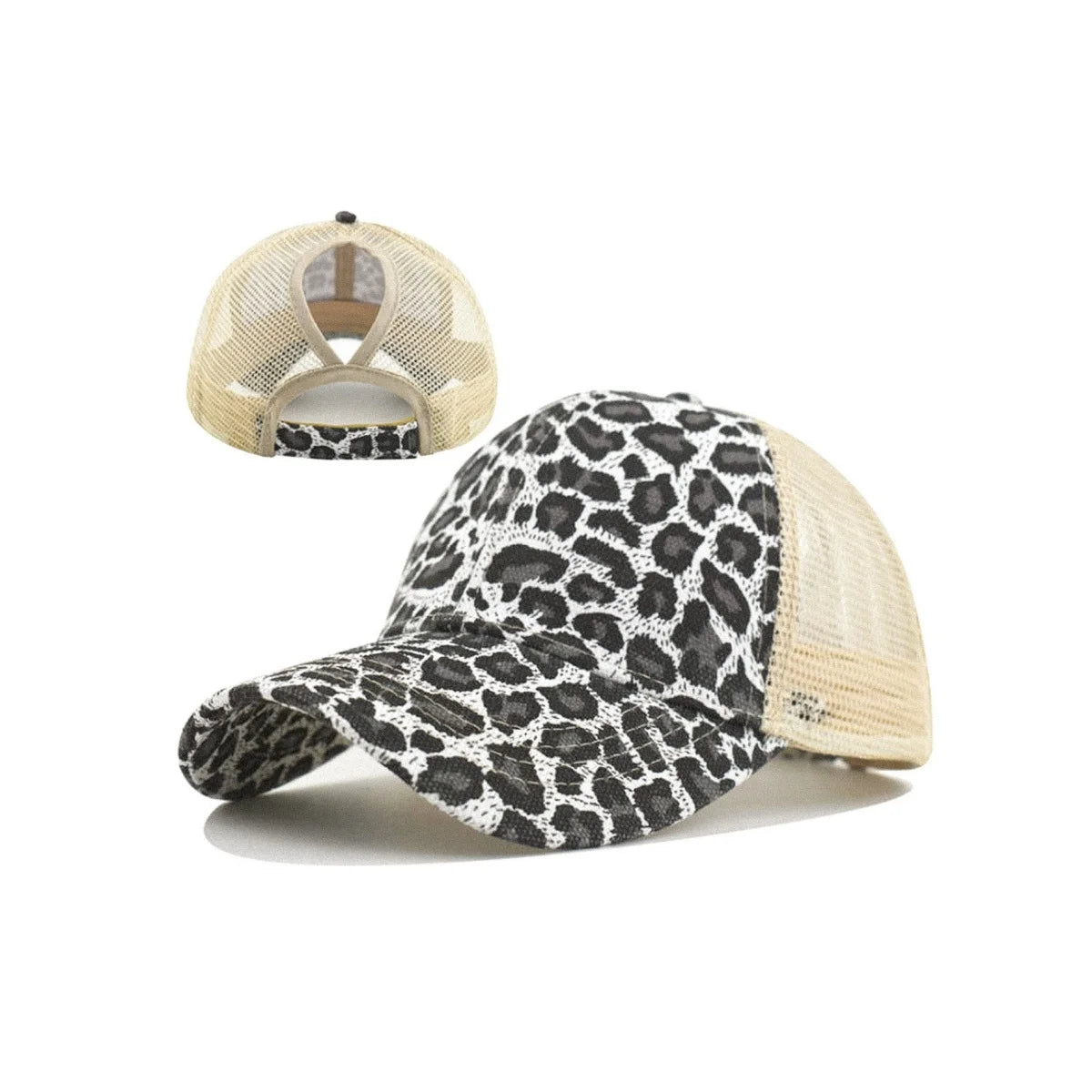 Leopard Print Ponytail Baseball Cap – Stylish & Breathable 🧢🐆