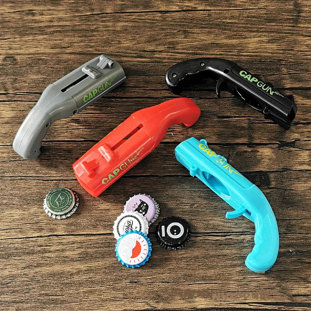 Bottle Cap Gun & Opener – Fun Party Gadget 🎉🔫