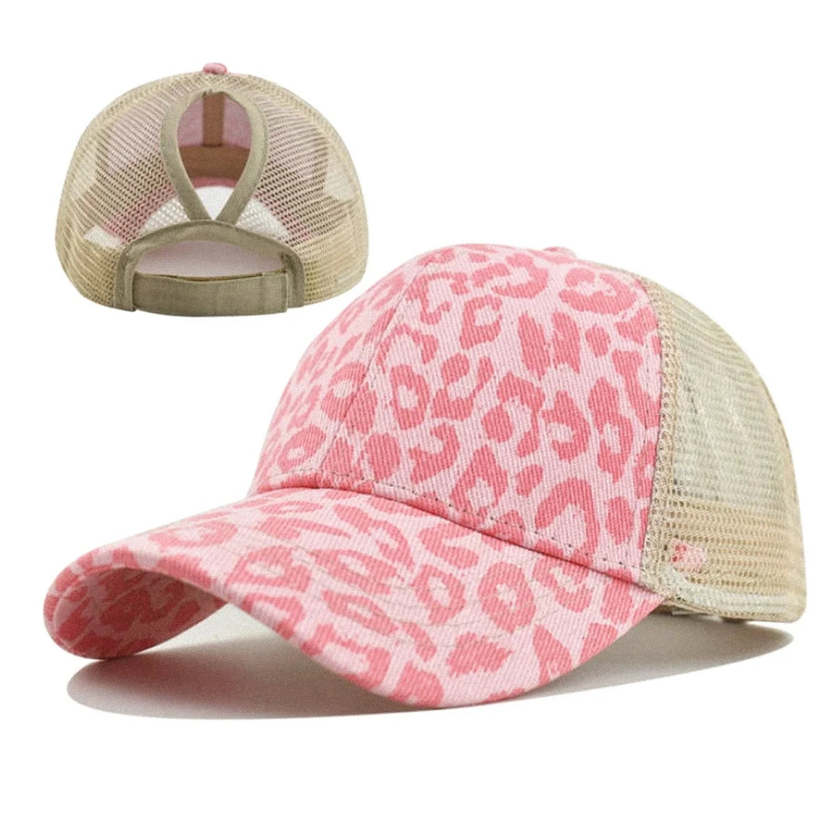 Leopard Print Ponytail Baseball Cap – Stylish & Breathable 🧢🐆