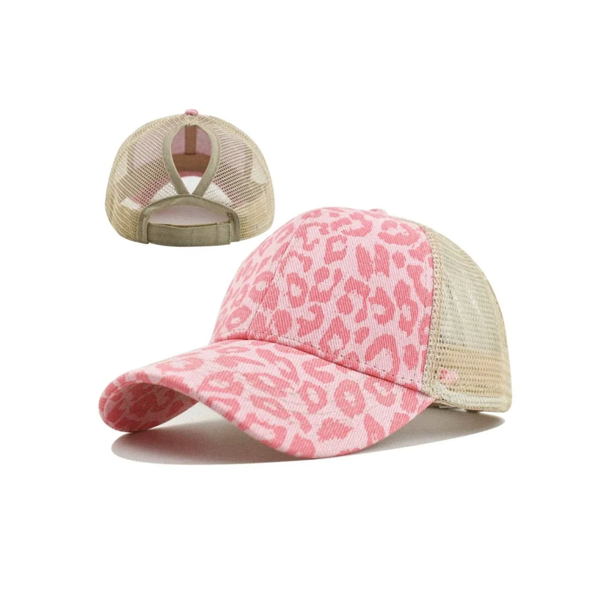 Leopard Print Ponytail Baseball Cap – Stylish & Breathable 🧢🐆