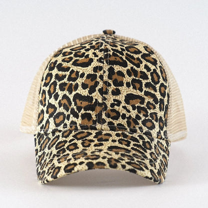 Leopard Print Ponytail Baseball Cap – Stylish & Breathable 🧢🐆