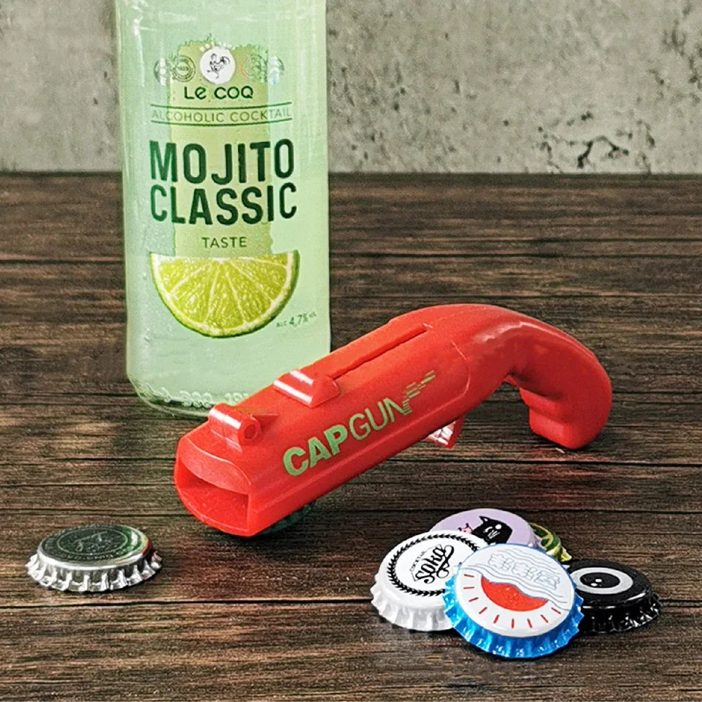 Bottle Cap Gun & Opener – Fun Party Gadget 🎉🔫