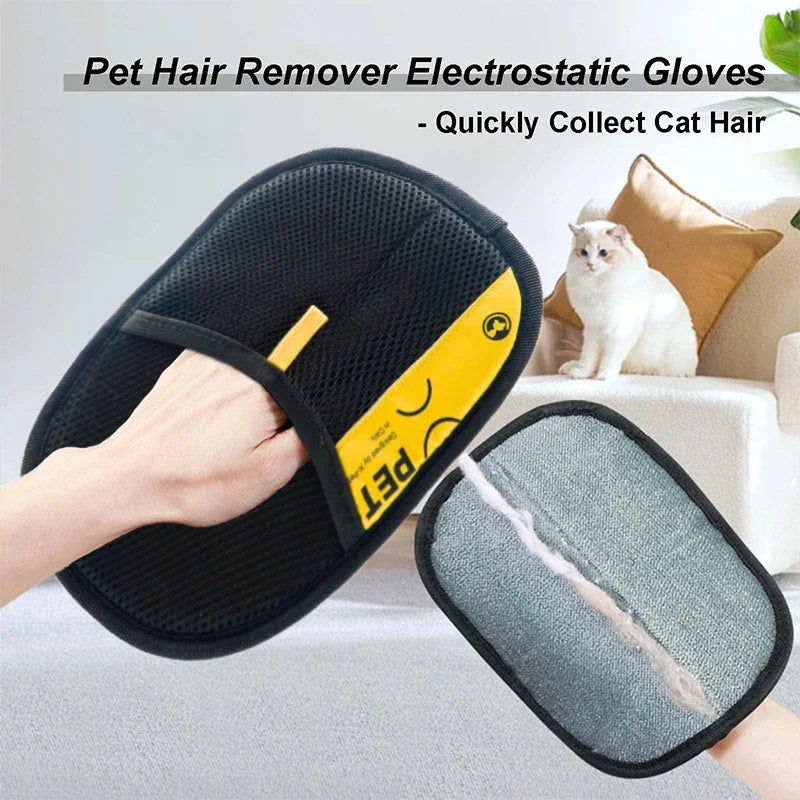 Reusable Pet Hair Remover Glove – Static Cleaning Powe