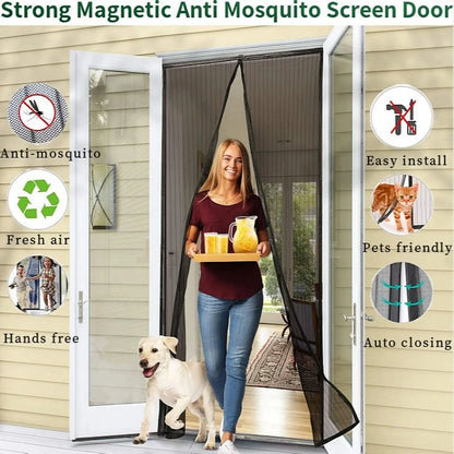 Magnetic Screen Door - the Original Self-Closing, Pet Friendly Walk through Door Screen Magnetic Closure (35 X 82 Inch) - Retractable Screen Door Mesh Keeps Bugs Out - Magnet Screen Door