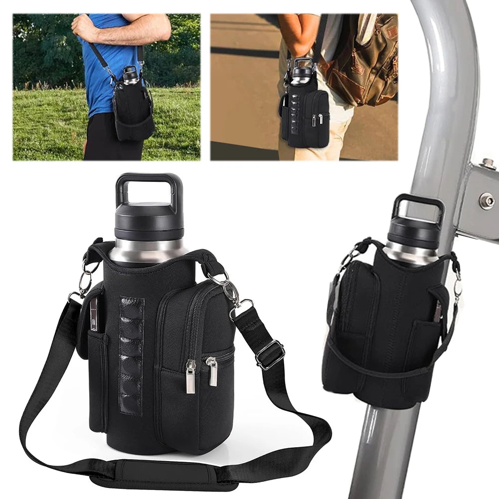 2025 Magnetic Water Bottle Pouch Crossbody Bag Gym-Specific Water Cup Holder Water Bottle Carrier Bag for Outdoor Fitness Sports