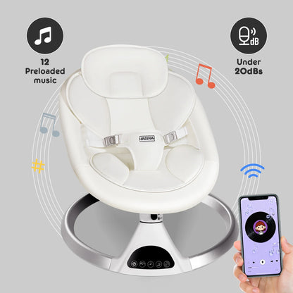 Electric Baby Swing for Infants , 5 Sway Speed, Remote Control, White