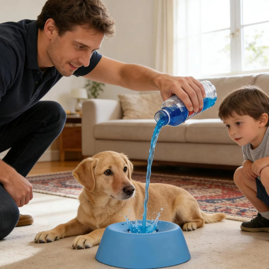 Dog Lick Bowl,Slow Feeder Dog Bowls,Dog Liquid Lick Bowl, Slow Feeder Lick Treater for Dogs, Anti-Slip Entertained Ball-In Bone Broth Dog Licking Bowls, Anxiety-Relief Feeding Solution(Blue)
