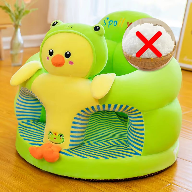 Cute Baby Sofa Support Seat Cover Plush Chair Learningto Sit Feeding Chair Comfortable Toddler Nest Puff Washable without Filler